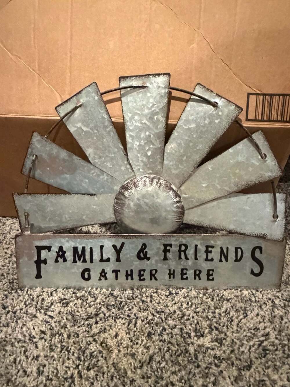 Fleecy Day Metal Half Windmill Decor Rustic Farmhouse Wall Art Family & Friends